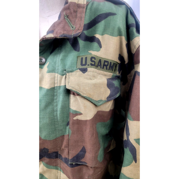 Vintage U.S. Army Field Jacket Woodland Camo 1980s Small X-Short - Picture 6 of 9